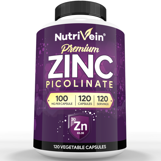 Nutrivein Premium Zinc Picolinate 100mg - 120 Capsules