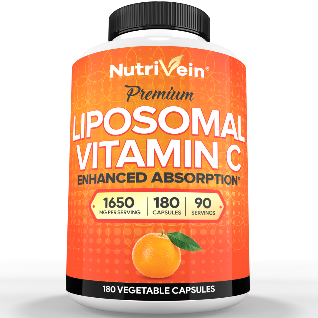 Nutrivein Liposomal Vitamin C Supplement 1650 mg - 180 Capsules, High Dose
