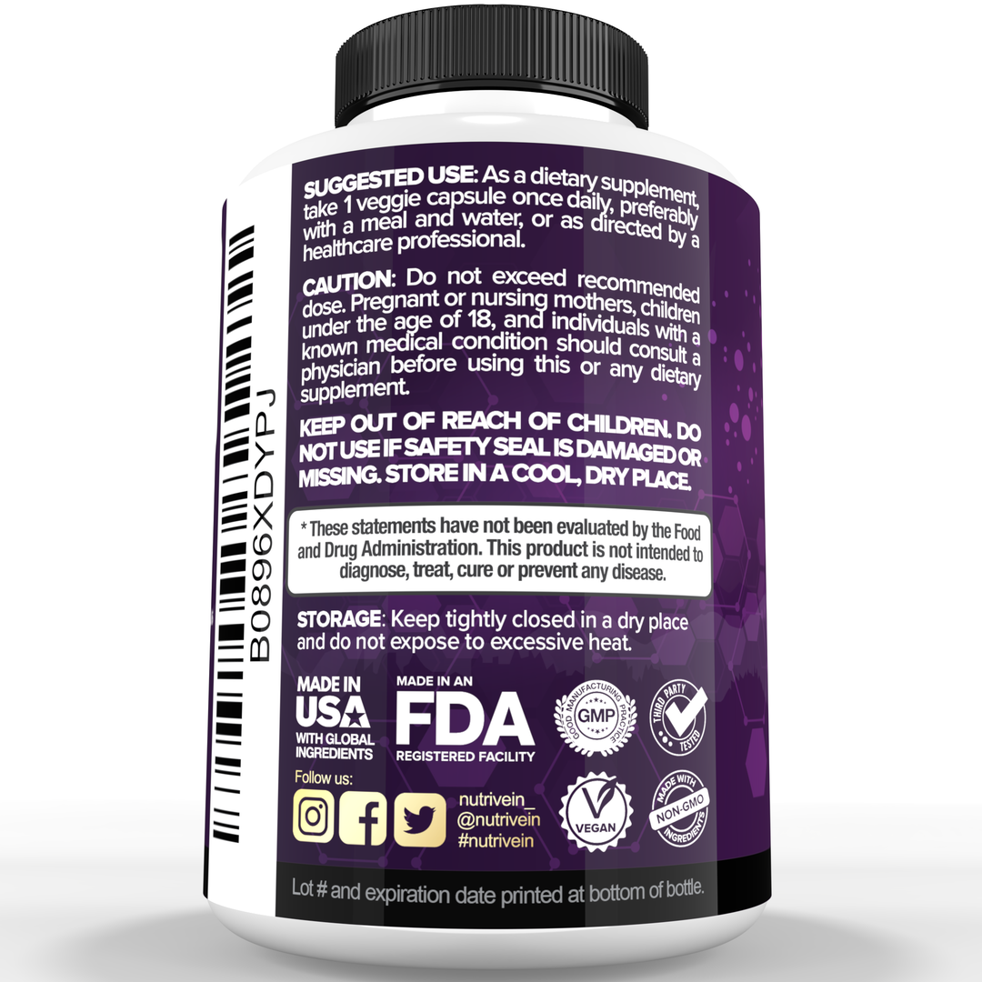 Nutrivein Premium Zinc Picolinate 100mg - 120 Capsules