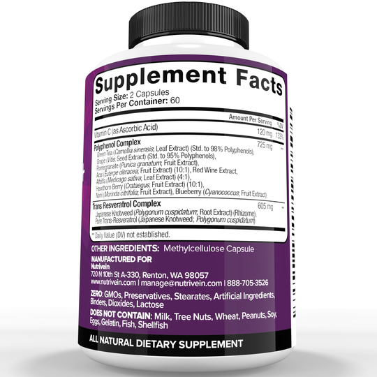 Nutrivein Premium Resveratrol 1450mg - 120 Capsules