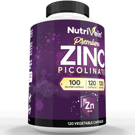 Nutrivein Premium Zinc Picolinate 100mg - 120 Capsules