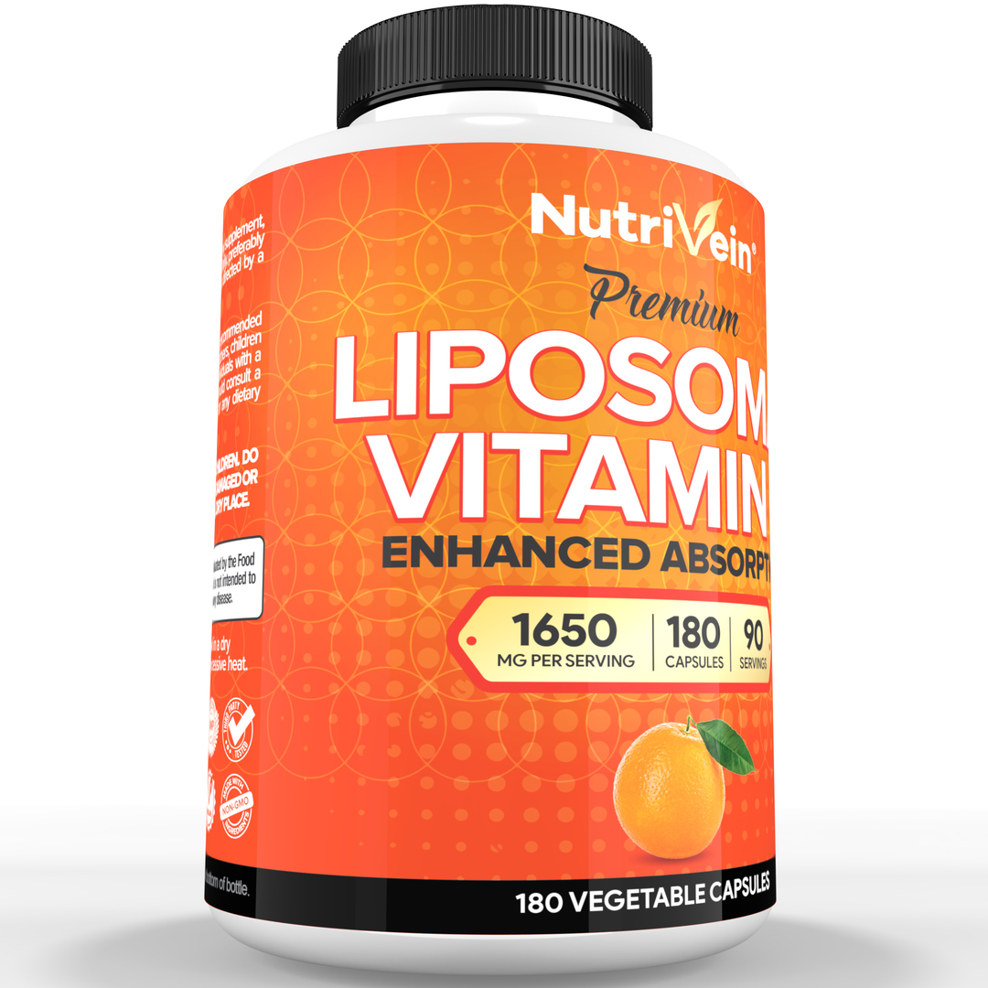 Nutrivein Liposomal Vitamin C Supplement 1650 mg - 180 Capsules, High Dose