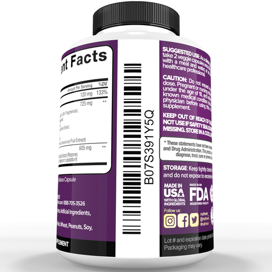 Nutrivein Premium Resveratrol 1450mg - 120 Capsules