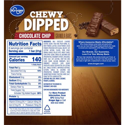 Kroger Chocolate Chip Chewy Granola Bars 6 ct