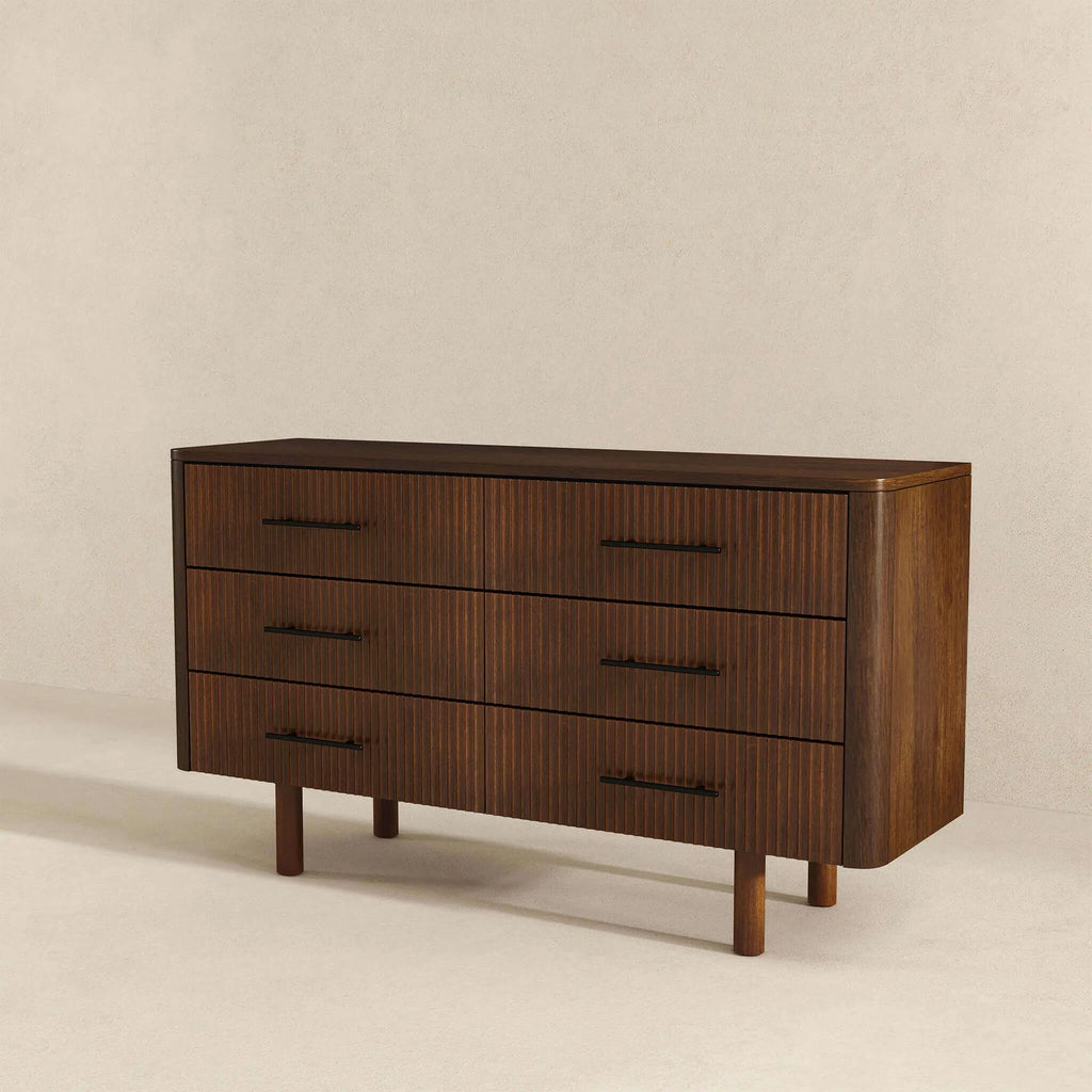 Logan Mid Century Modern Walnut Dresser