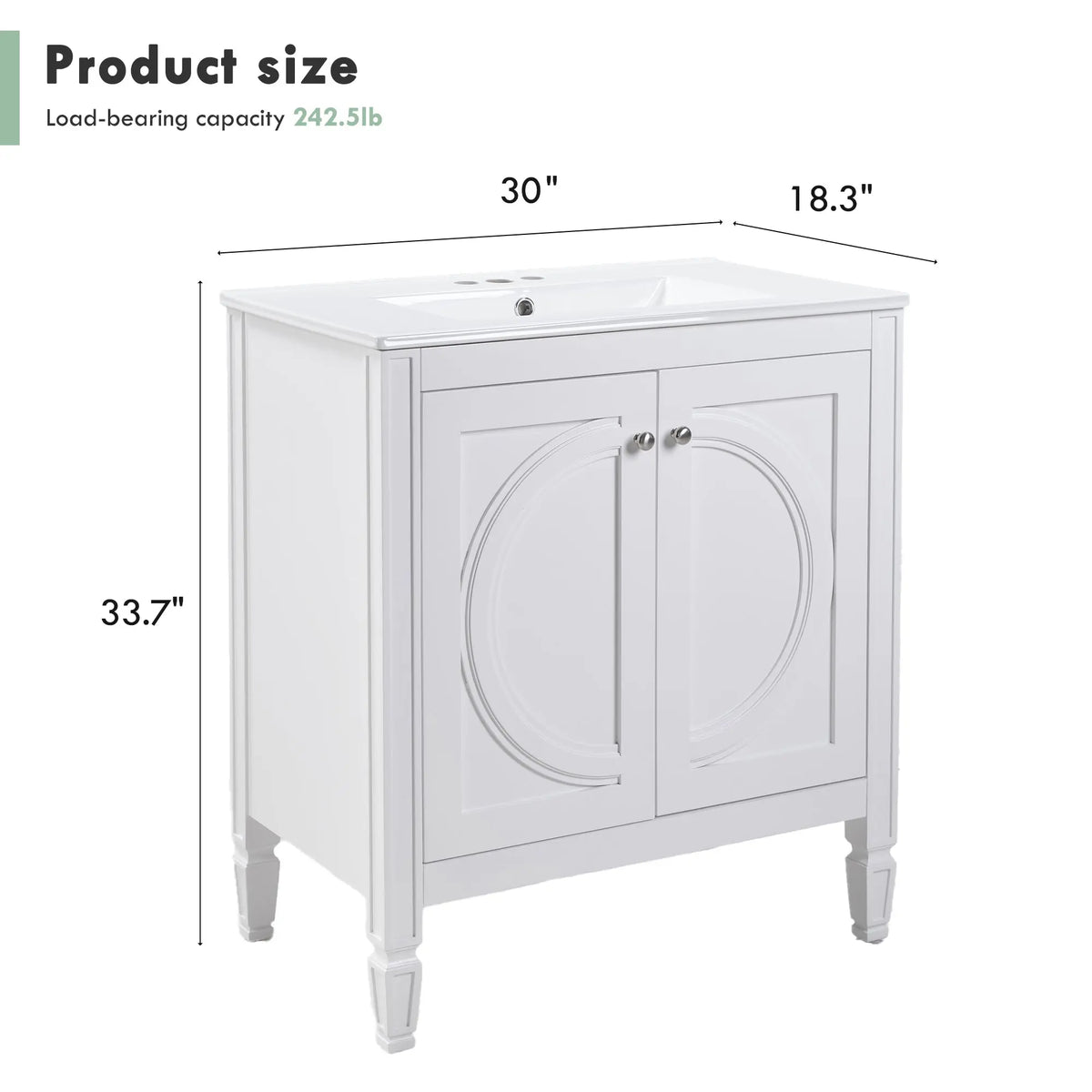 30" No Assembly Needed Vintage Bathroom Vanity