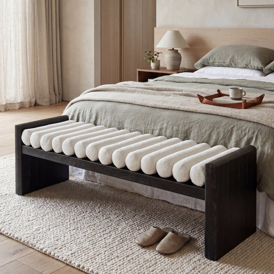 Modern Chenille Upholstered Bench