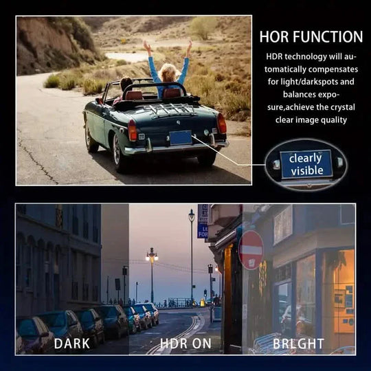 1080P High-Definition Dual Camera Dash Cam for Cars 3.16 Inch IPS Screen GPS and Lane Departure Warning