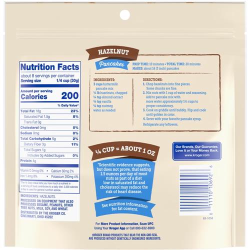 Kroger Roasted Chopped Hazelnuts 8 oz