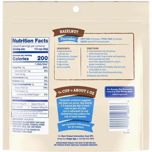 Chopped Hazelnuts - Kroger Roasted Chopped Hazelnuts 8 oz