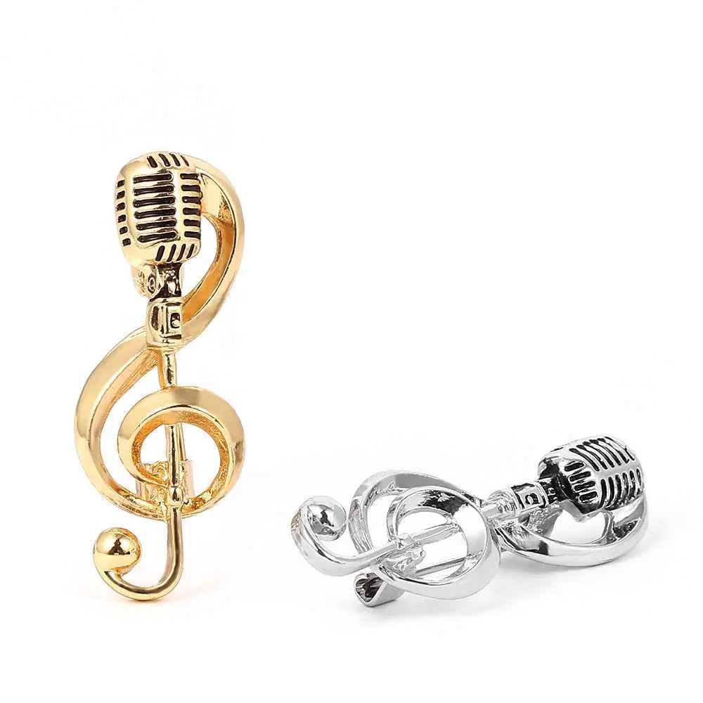 Retro Microphone Music Brooch - A Vintage Statement Piece