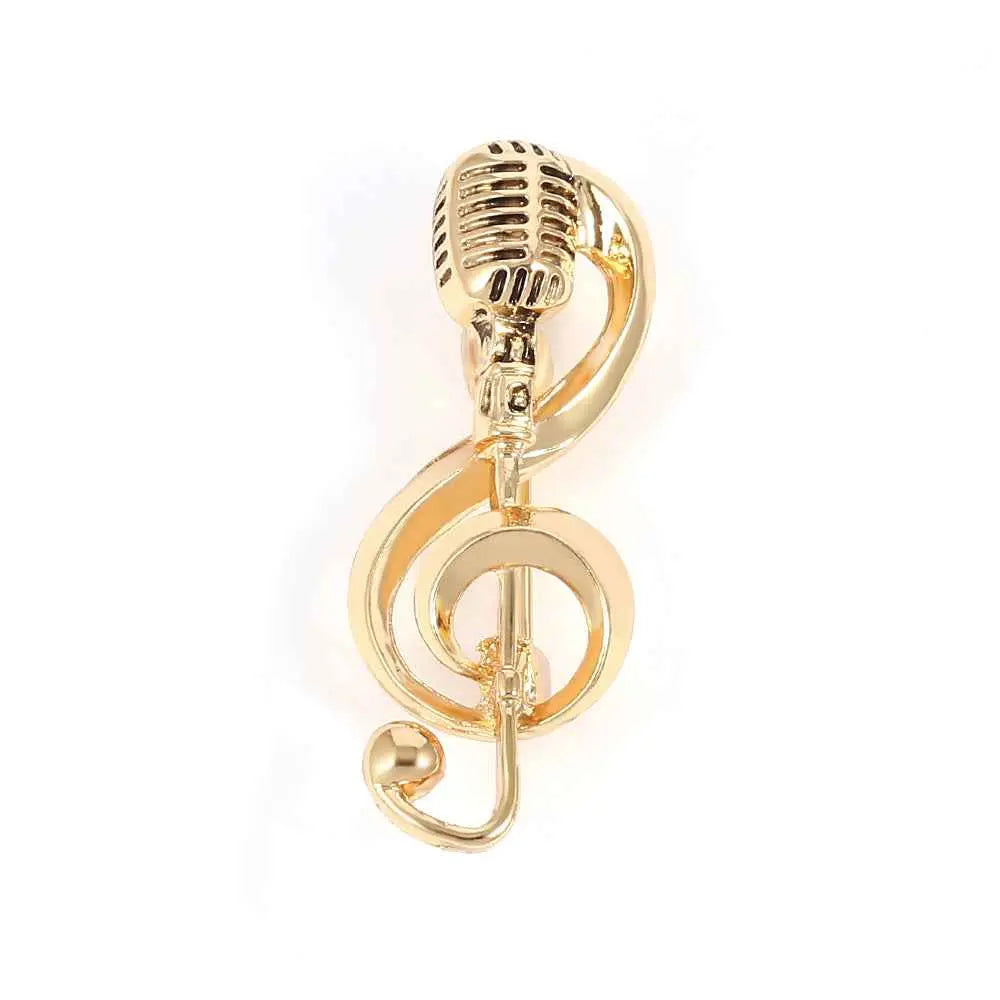 Retro Microphone Music Brooch - A Vintage Statement Piece