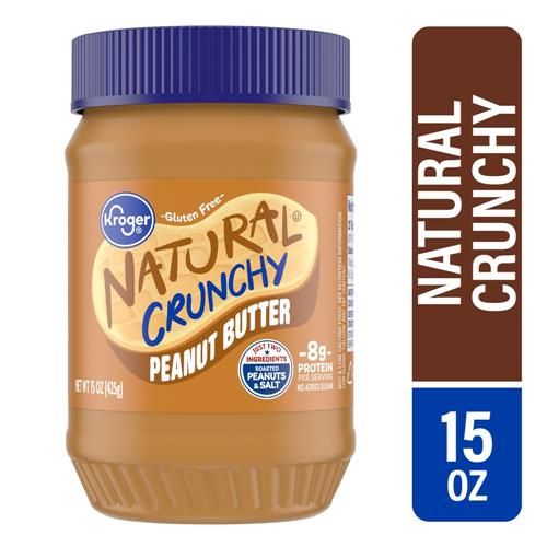 Kroger Natural Peanut Butter Crunchy 15 oz