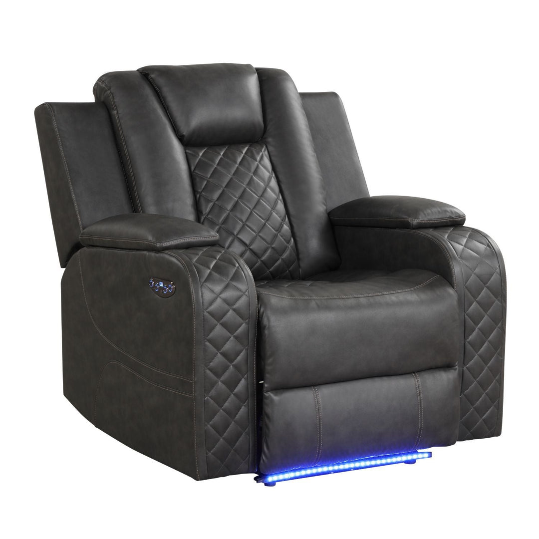 Benz - LED &amp; Power Recliner Chair With Adjustable Headrest