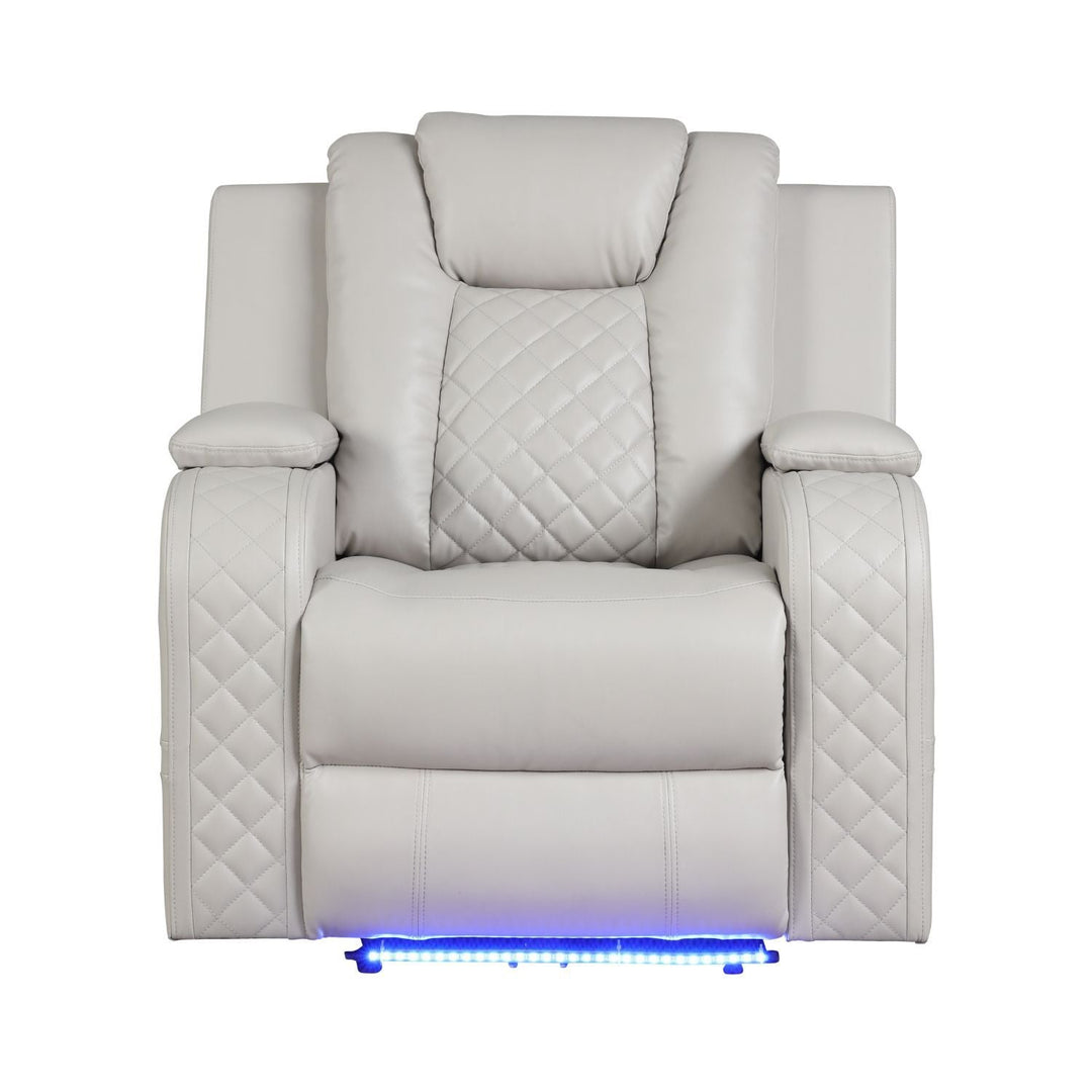 Benz - LED &amp; Power Recliner Chair With Adjustable Headrest