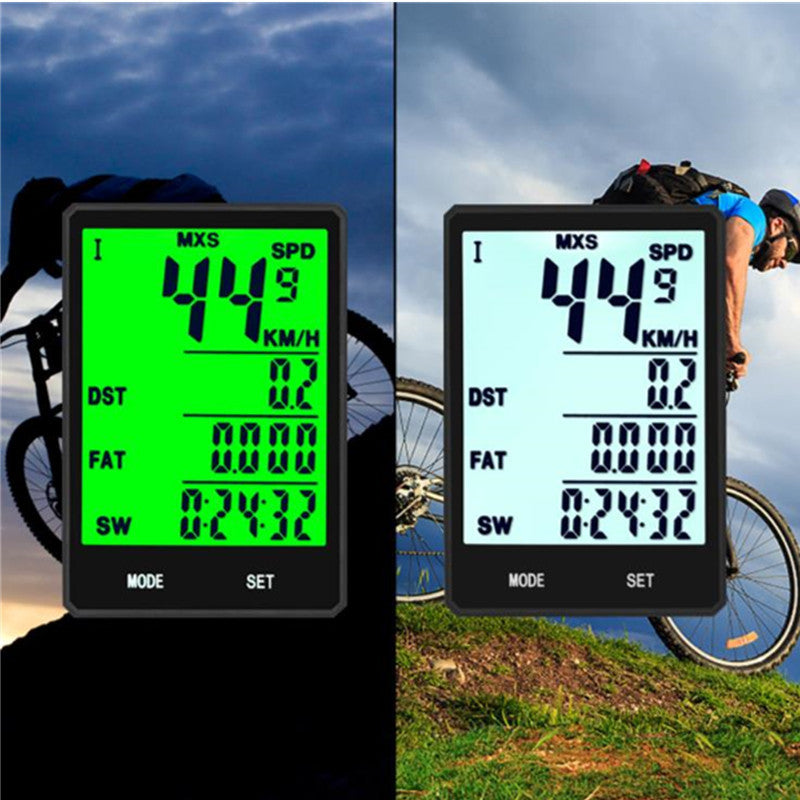 Waterproof Bicycle Computer With Backlight Wireless Wired Bicycle Computer Bike Speedometer Odometer Wireless Bike Computer Waterproof Bicycle Speedometer  Support Smart Sensor LCD Backlight Display Automatic Wake-Up