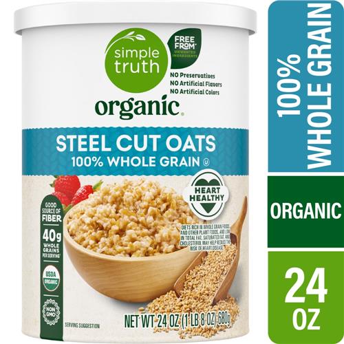 Simple Truth Organic 100% Whole Grain Steel Cut Oats 24 oz