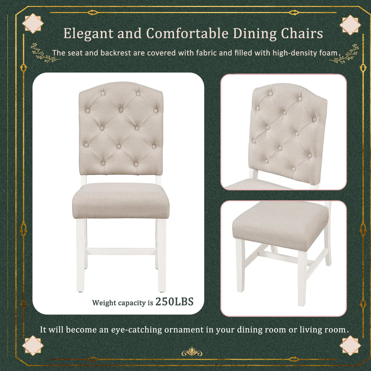 Dining Chair Set: TREXM Retro Style Upholstered Chairs for Comfort