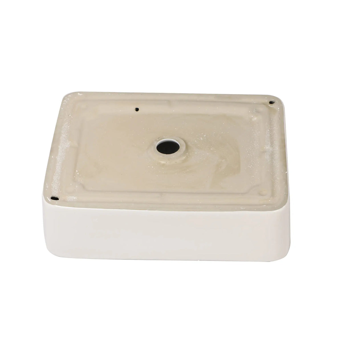 16"x12" White Ceramic Rectangular Vessel Bathroom Sink