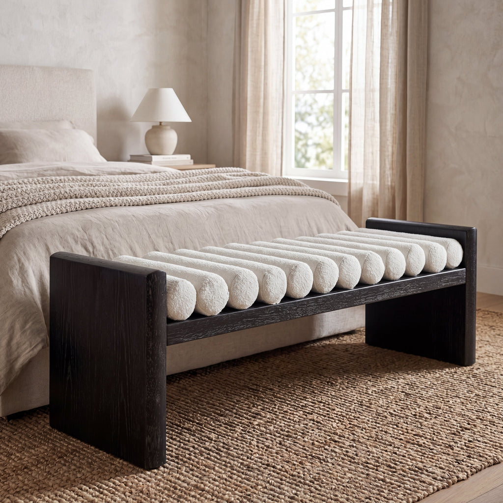 Upholstered Modern Chenille Bench for Stylish Seating