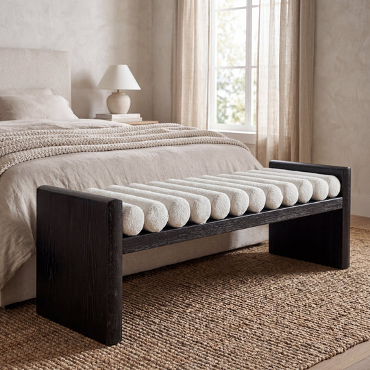Modern Chenille Upholstered Bench