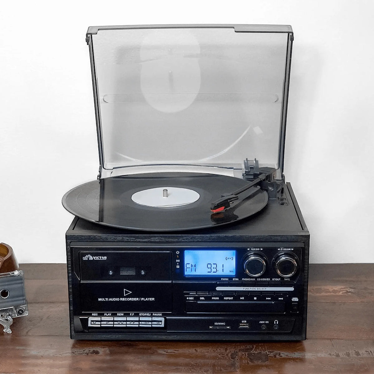 Victor Cosmopolitan 8-in-1 Turntable Music Center - Refurbished