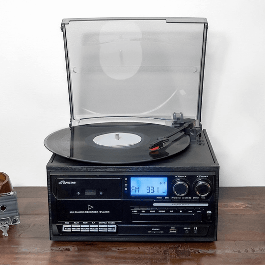 Victor Cosmopolitan 8-in-1 Turntable Music Center Black - Refurbished