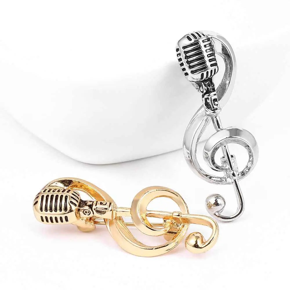 Retro Microphone Music Brooch - A Vintage Statement Piece