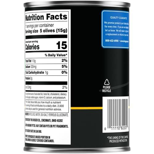 Kroger Medium Pitted Ripe Black Olives 6 oz
