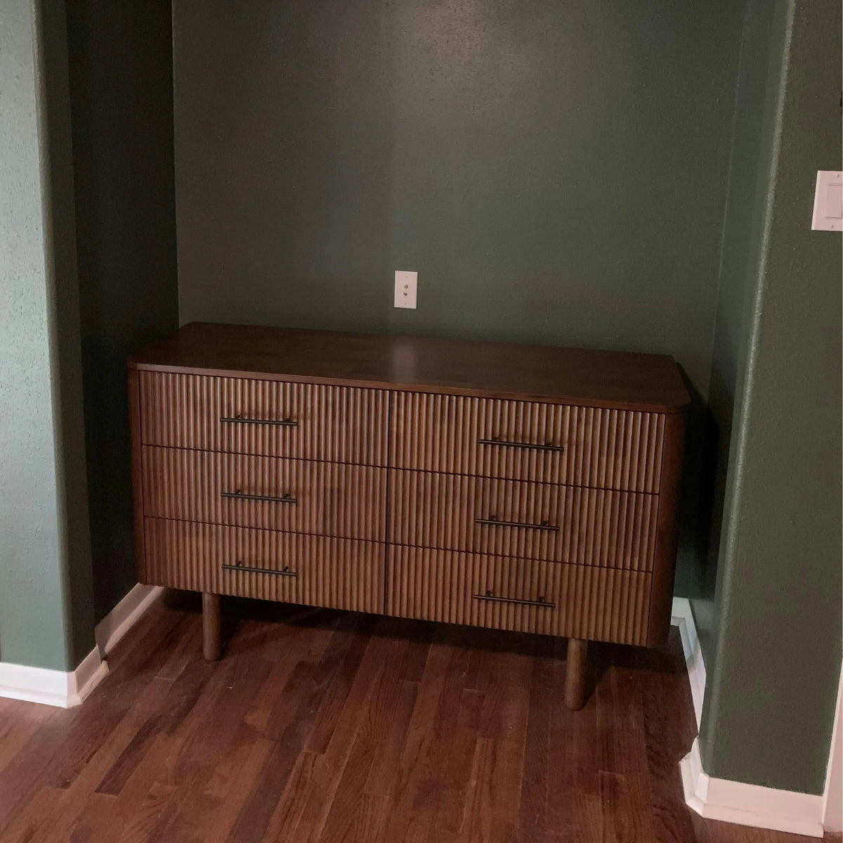 Logan Mid Century Modern Walnut Dresser