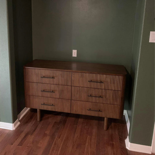 Logan Mid Century Modern Walnut Dresser