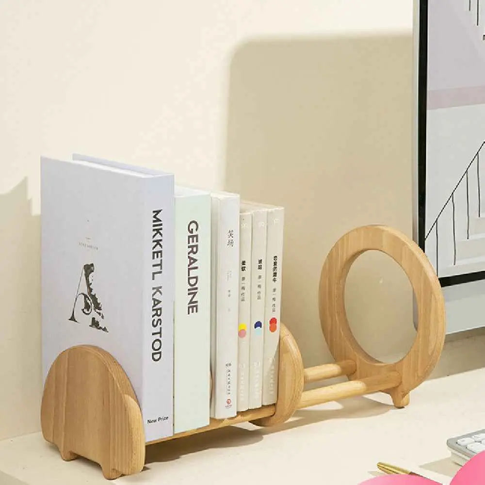 Wooden Desktop Bookshelf - Adjustable & Stylish for Your Space