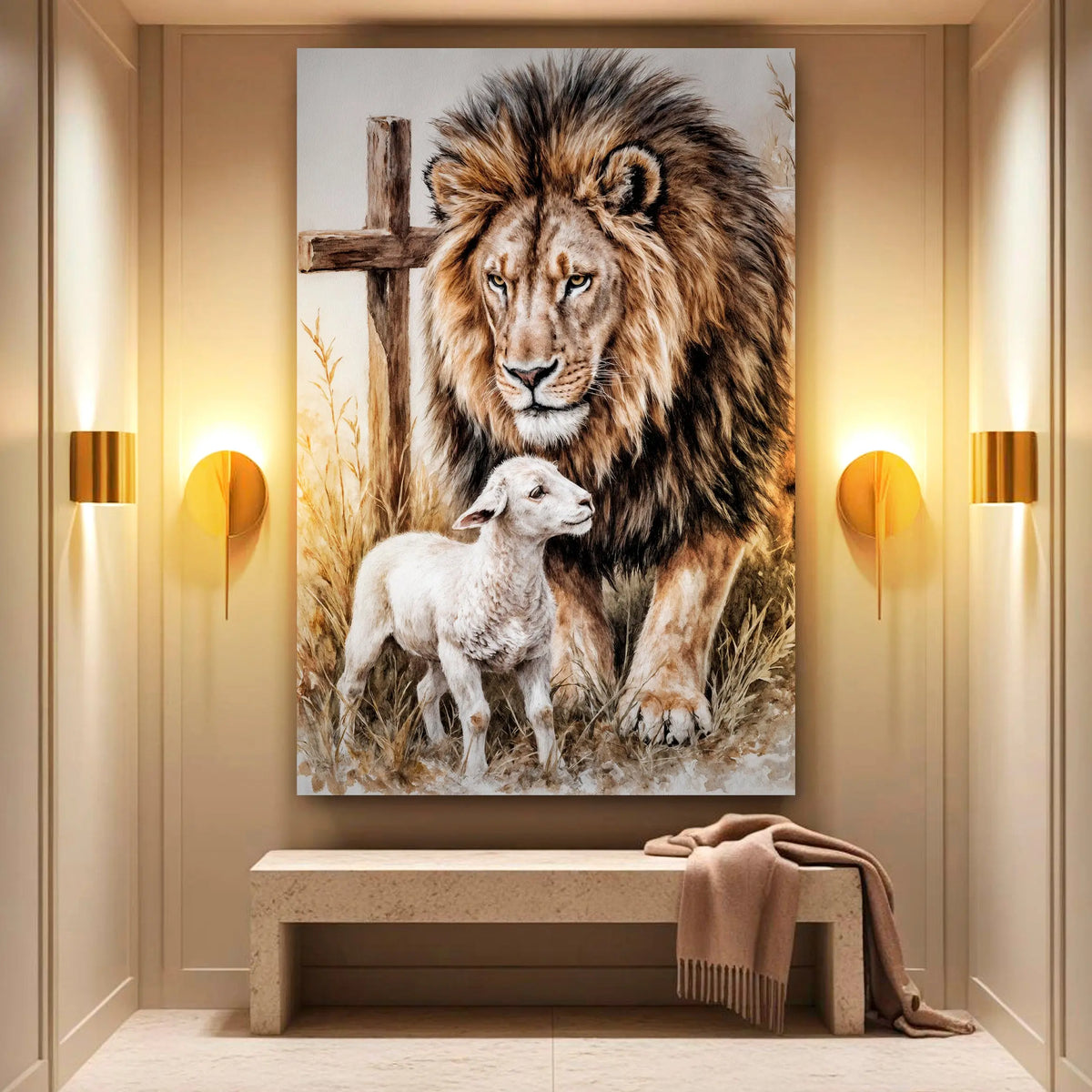 Lion And Sheep Faith Wall Art II