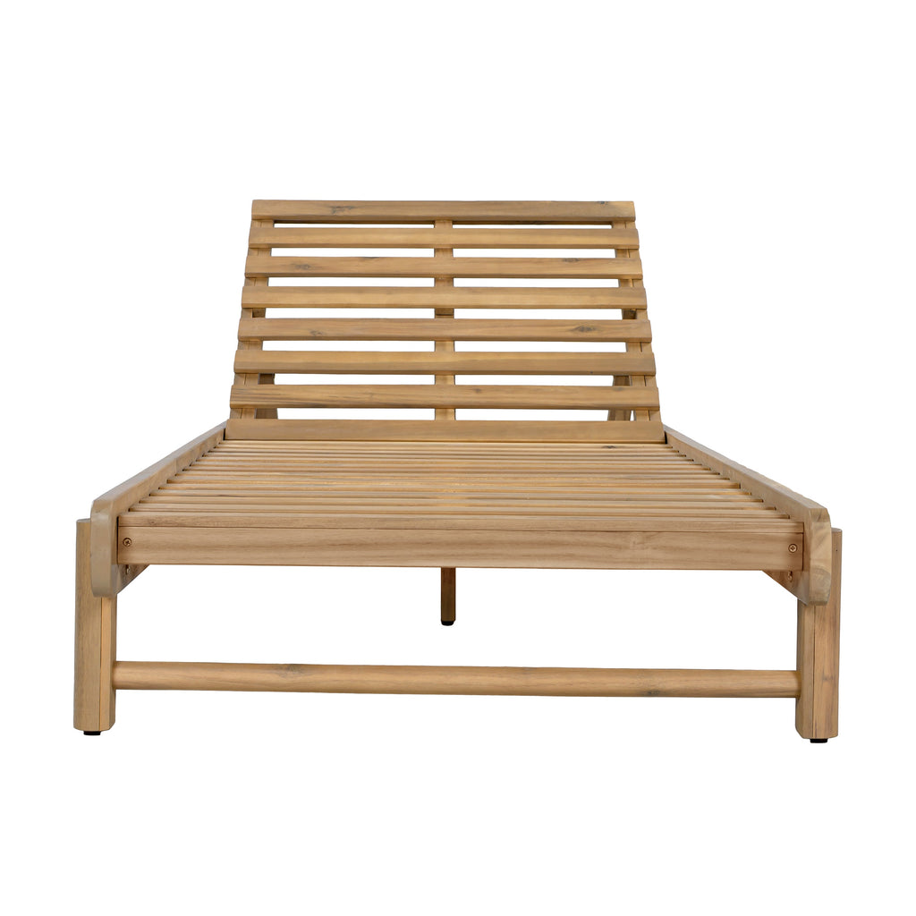Wood Chaise Lounge Frame with Light Teak Finish - Acacia Comfort