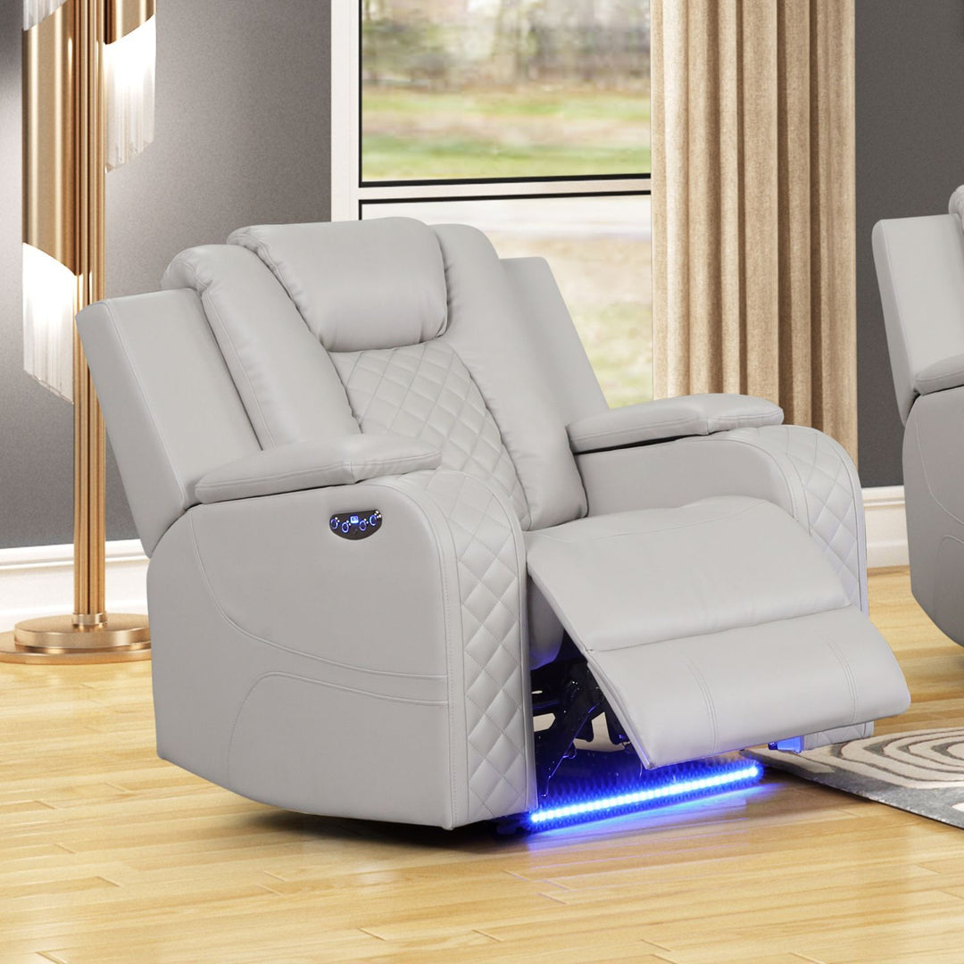 Benz - LED &amp; Power Recliner Chair With Adjustable Headrest