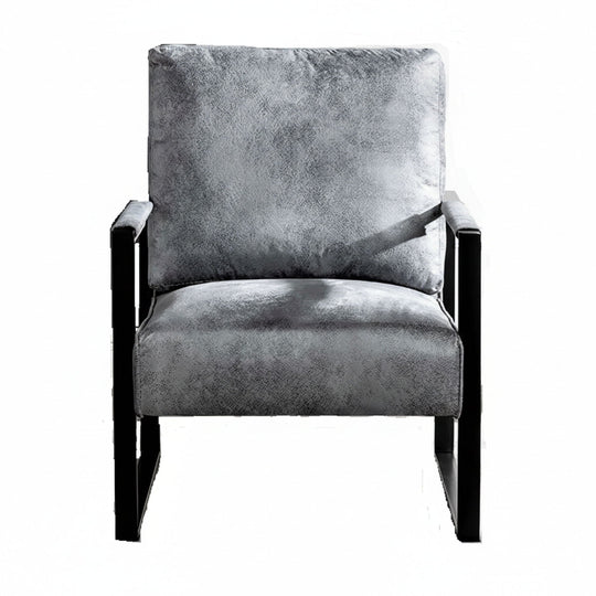 Classic Mid Century Modern Accent Chair With Durable Square Metal Frame, Armchair