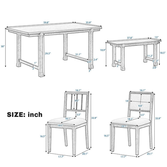 6 Piece Kitchen &amp; Dining Room Furniture