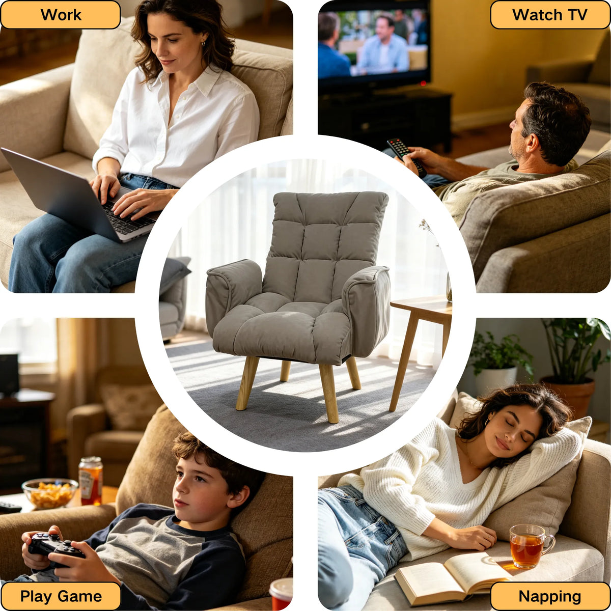 Sofa Lounge Chair - Rotatable and Adjustable for Ultimate Comfort