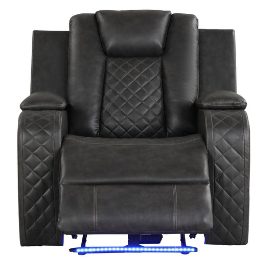 Benz - LED &amp; Power Recliner Chair With Adjustable Headrest