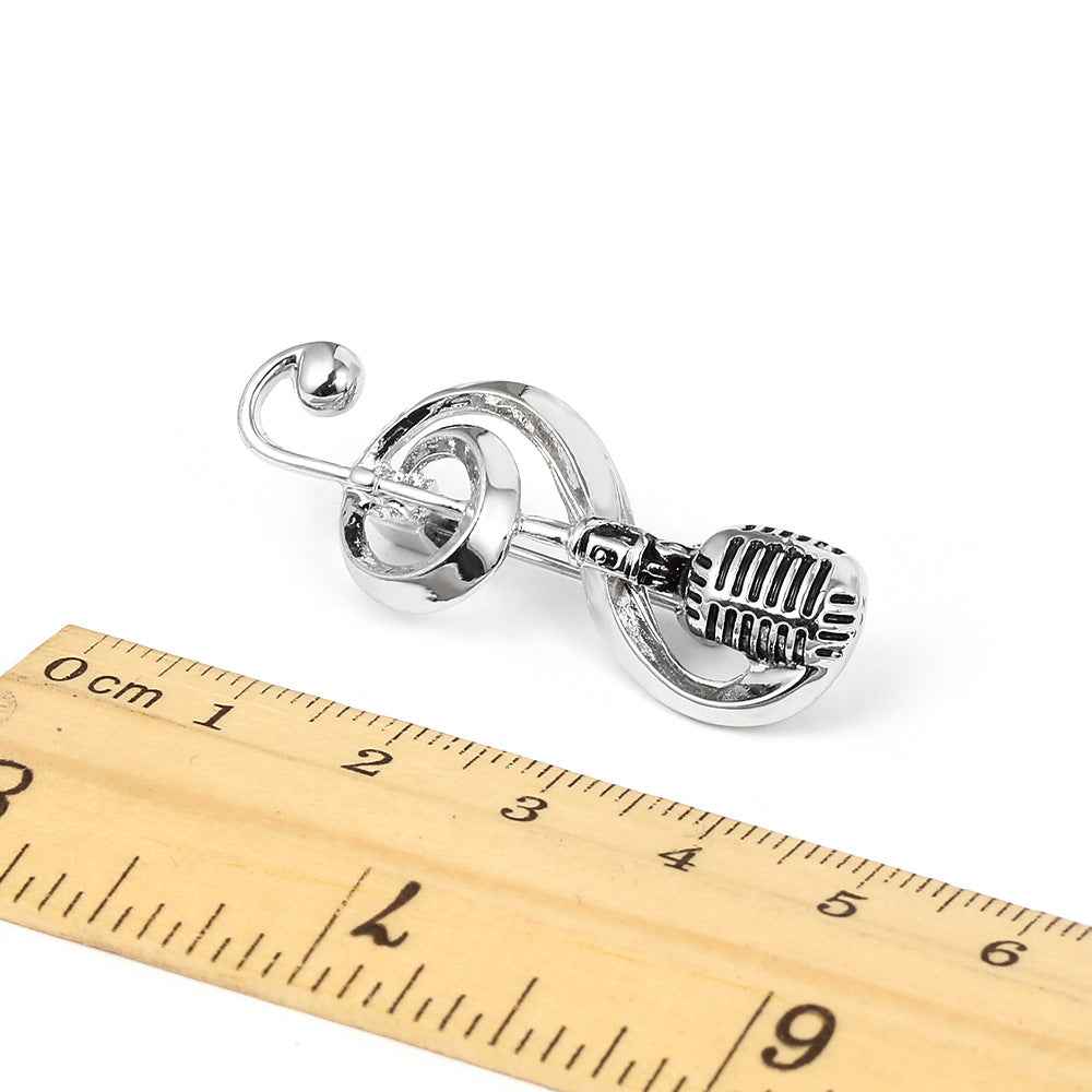 Retro Microphone Music Brooch - A Vintage Statement Piece