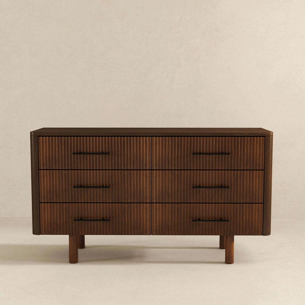 Logan Mid Century Modern Walnut Dresser