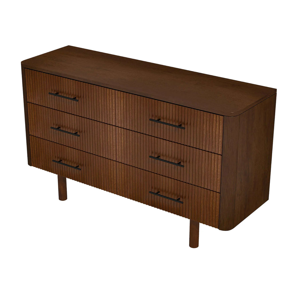 Logan Mid Century Modern Walnut Dresser