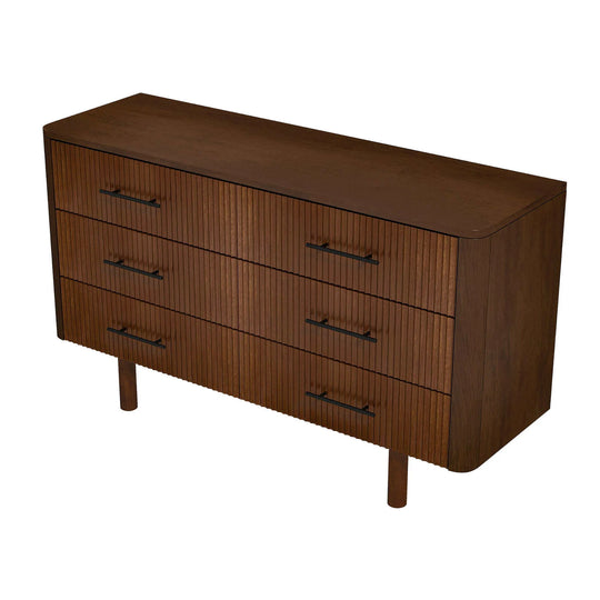 Logan Mid Century Modern Walnut Dresser