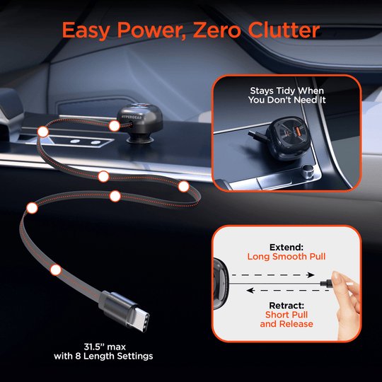 HyperGear SpeedBoost 60W Retractable Car Charger