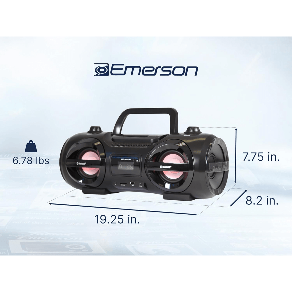 Emerson Retro Portable CD Boombox - Refurbished Quality Sound