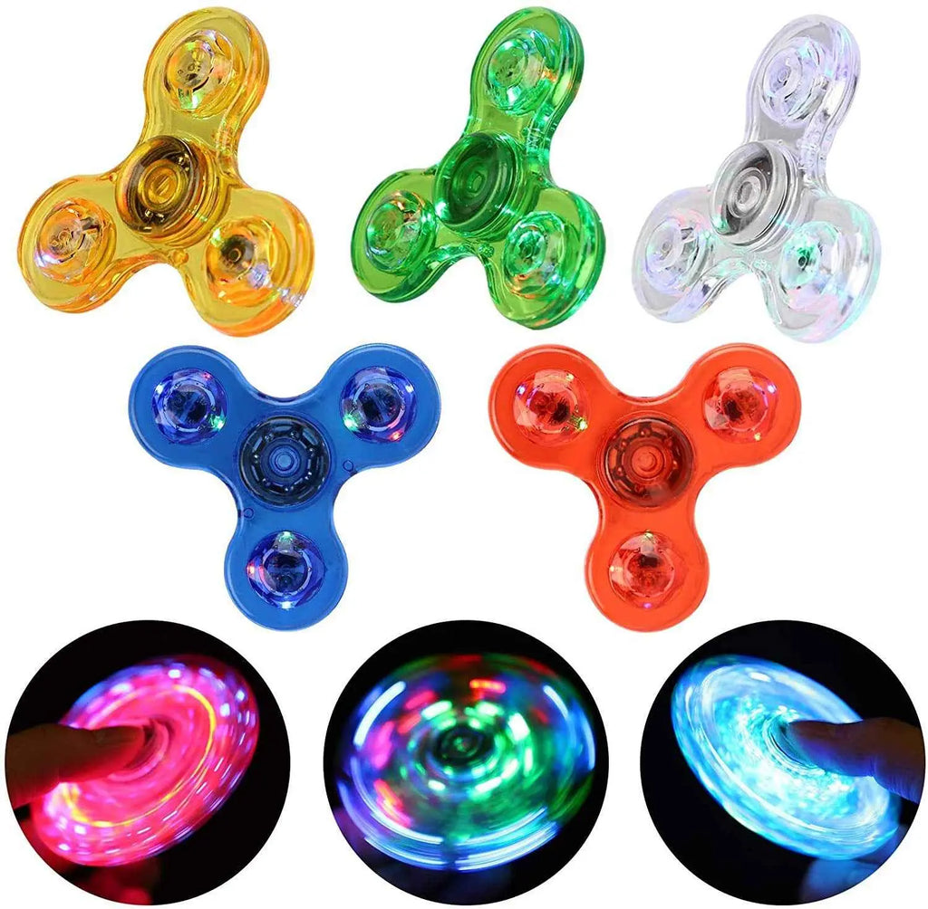 Luminous LED Light Fidget Spinner – Glow-In-The-Dark Stress Relief Toy