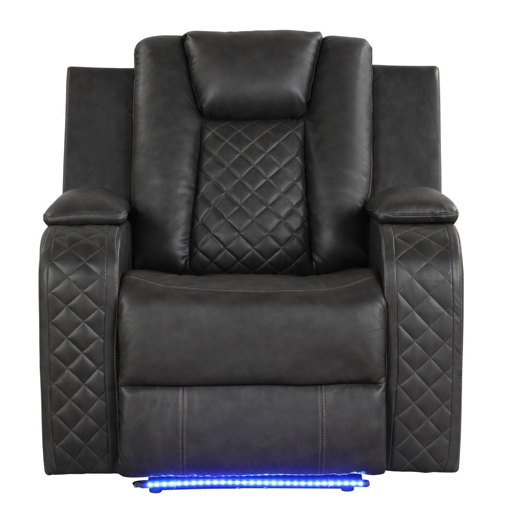 Benz - LED &amp; Power Recliner Chair With Adjustable Headrest