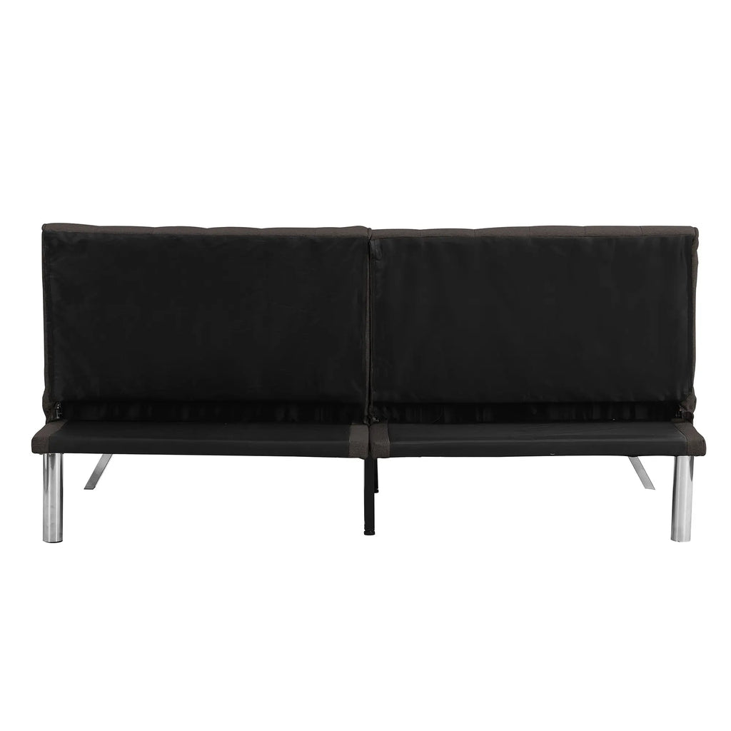 Wood Frame Stainless Leg Futon Sofa Bed