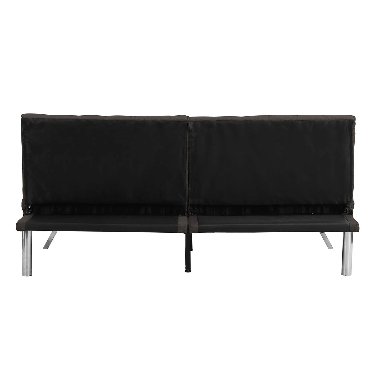 Wood Frame Stainless Leg Futon Sofa Bed