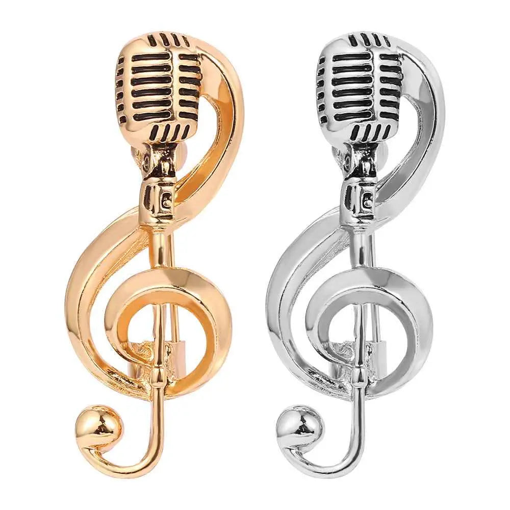 Retro Microphone Music Brooch - A Vintage Statement Piece